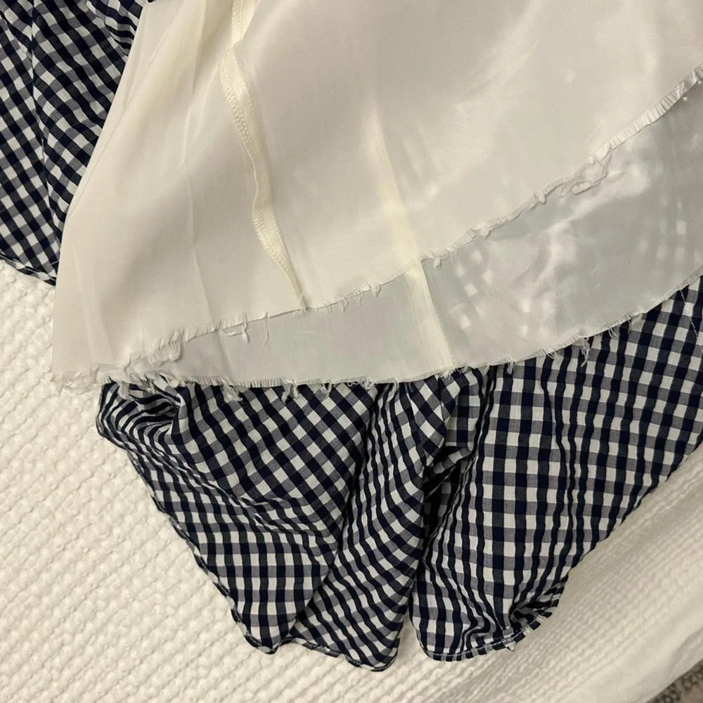 J. Crew Gingham Ruffle Hem Midi Dress Removable Belt - Picture 11 of 11